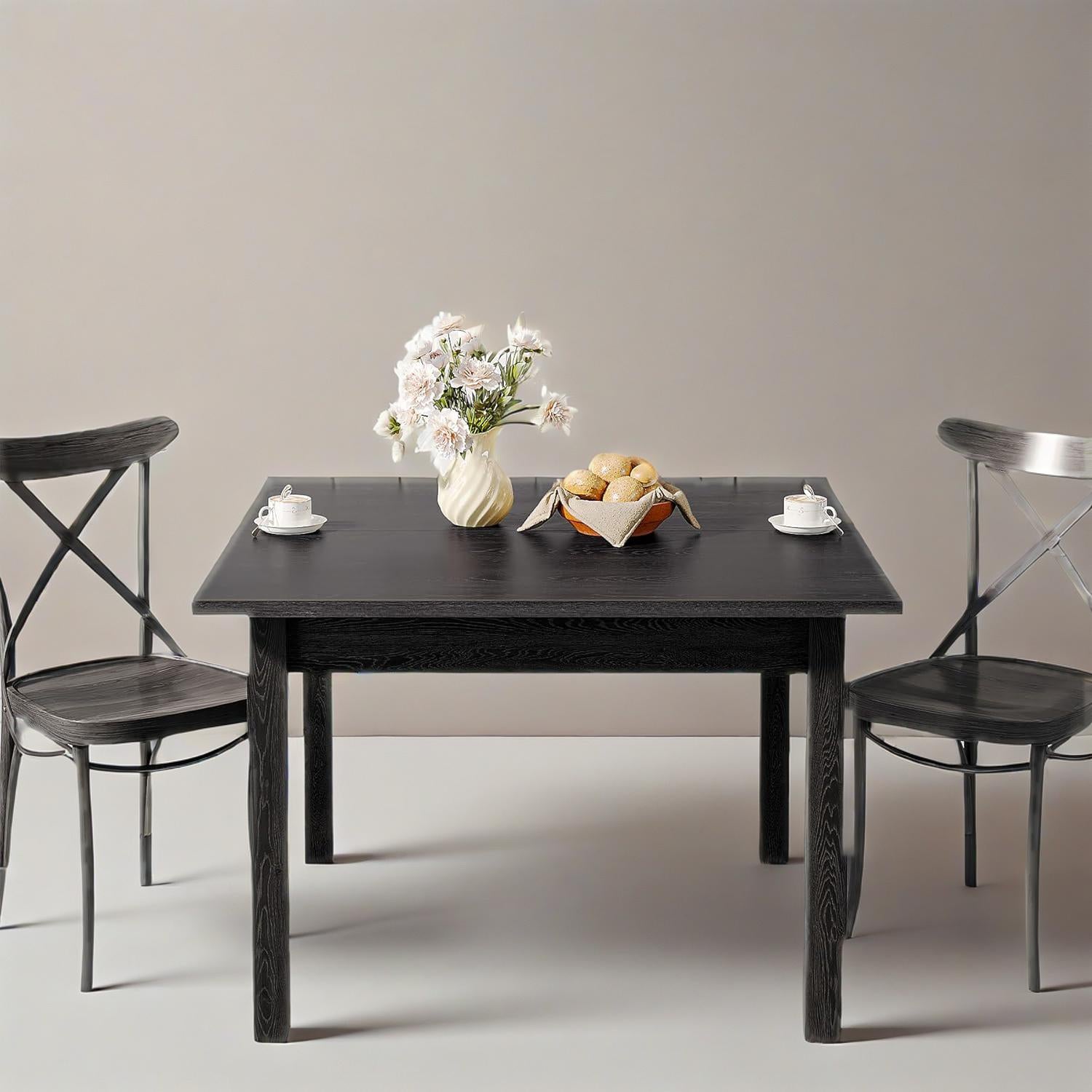 39" Rustic Farmhouse Dining Table | Small Space Kitchen Table 2–4 Seater | Rustic Brown Office Desk | Modern Wood Table for Home