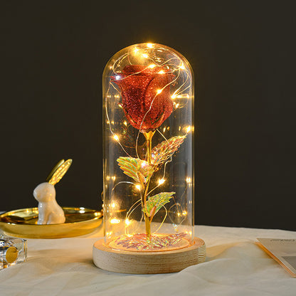 Valentines Day Gift  For Girlfriend Eternal Rose Flowers LED Light In Glass Cover Day Wedding Decoration Favors Mother Day Female Gift  Gift