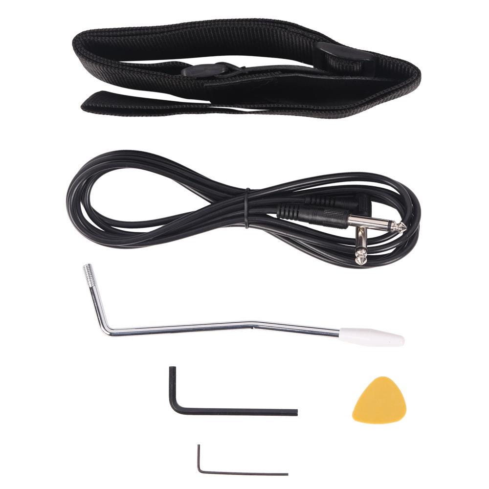 Electric Guitar Kit, Black Pickguard, Basswood, 20W Speaker