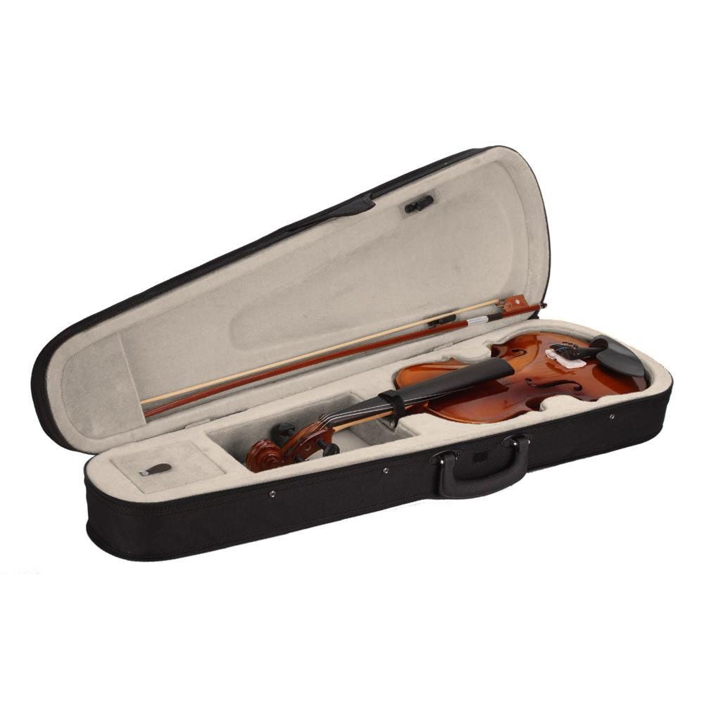Acoustic Violin Full Size Set: Basswood, Bow, Case & Rosin