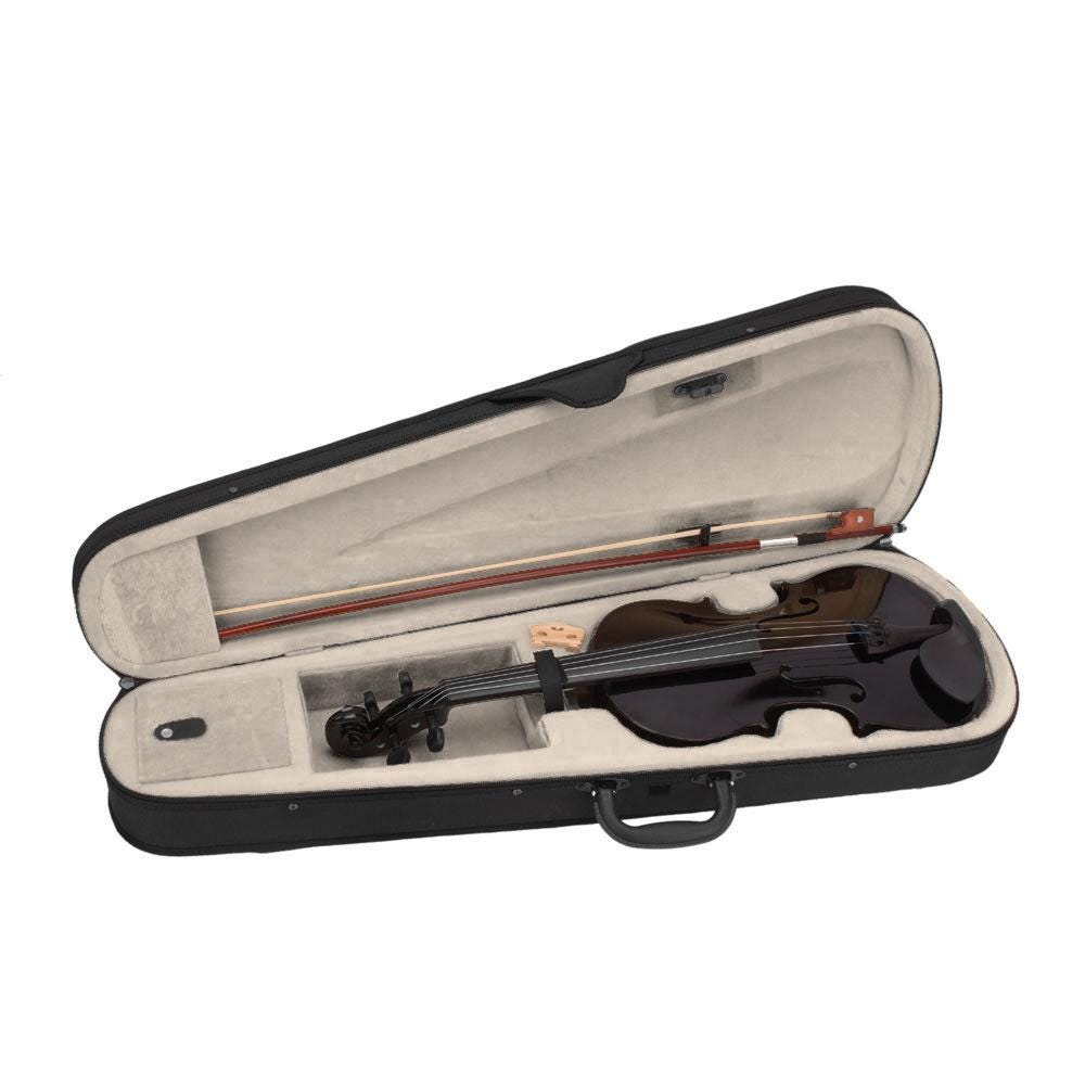 4/4 Black Acoustic Violin Full Size with Case Bow Rosin Beginner Student Music Instrument Set